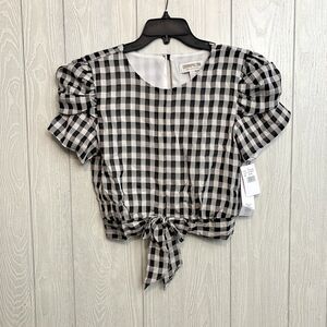 Cosmopolitan X Dress The Population Black White  Dulce Crop Top  Medium NWT